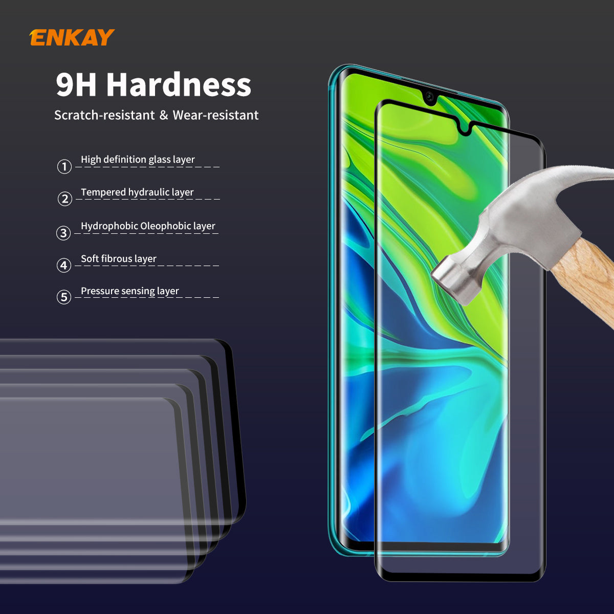 ENKAY 0.26mm 9H 3D Curved Full Glue Tempered Glass Full Screen Film Protector for Xiaomi Mi Note 10 Pro Note 10 Mi CC9 Pro ENKAY 0.26mm 9H 3D Curved Full Glue Tempered Glass Full Screen Film Protector for Xiaomi Mi Note 10 Pro Note 10 Mi CC9 Pro